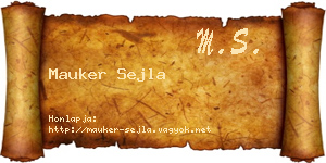 Mauker Sejla névjegykártya